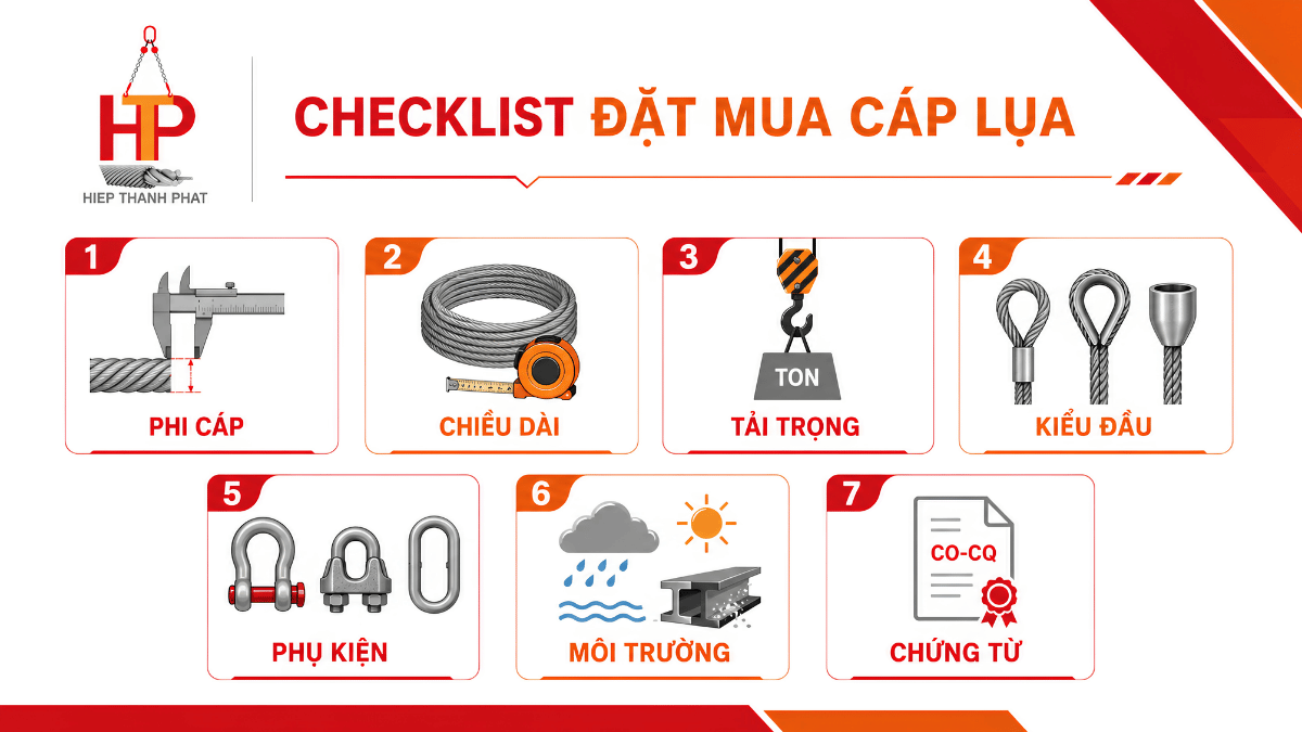 Kiểm tra cáp lụa và phụ kiện nâng hạ Kỹ thuật viên kiểm tra cáp lụa và phụ kiện nâng hạ