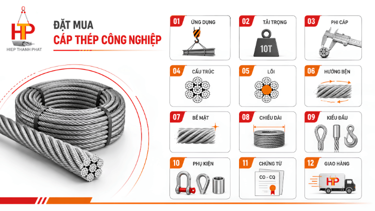 Checklist mua cáp thép cho công trình theo quy cách và chứng từ